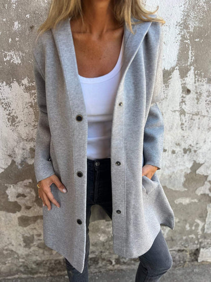 Cari - Casual einreihiger Blazer mit Kapuze 2