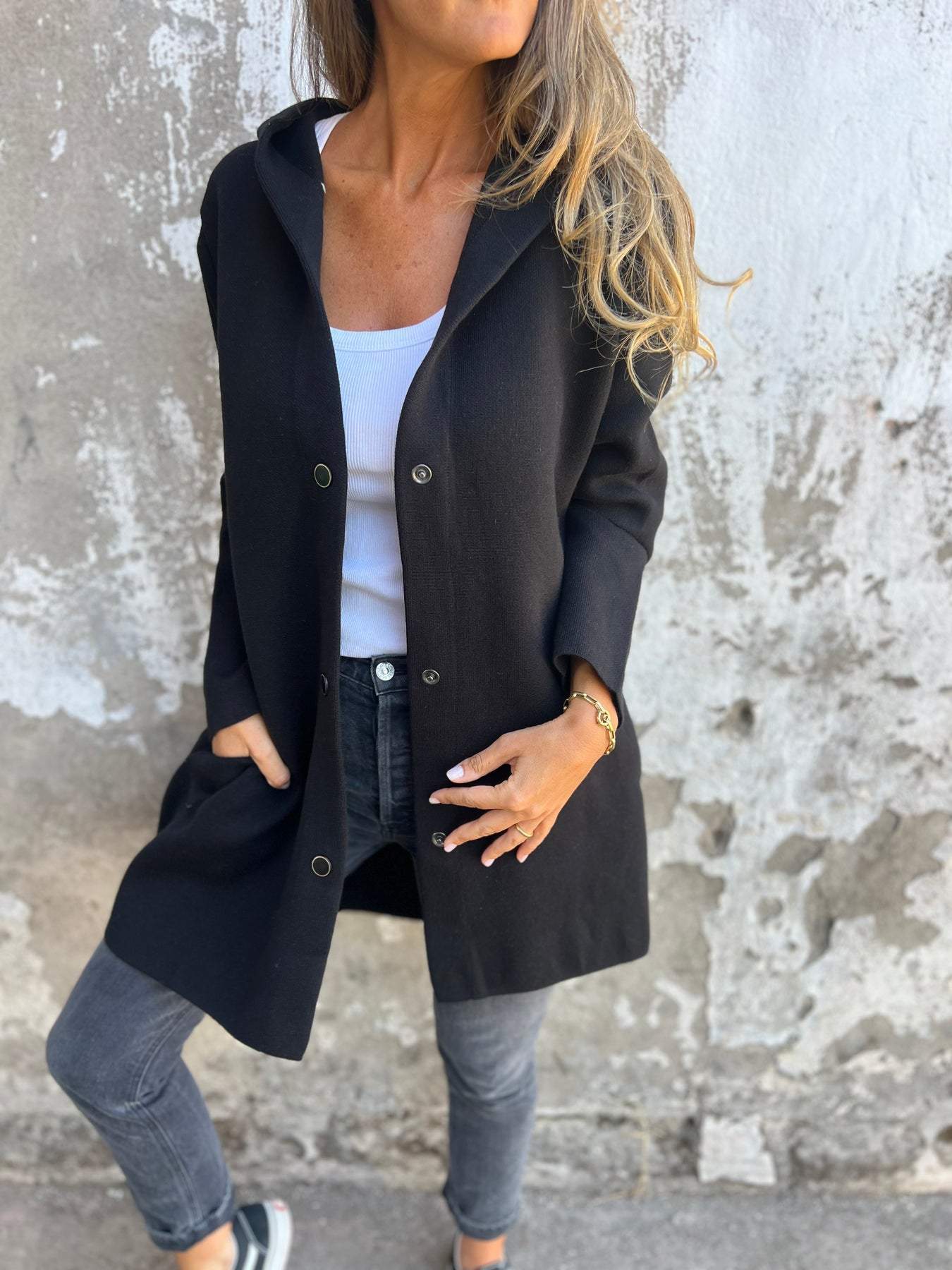 Cari - Casual einreihiger Blazer mit Kapuze 5