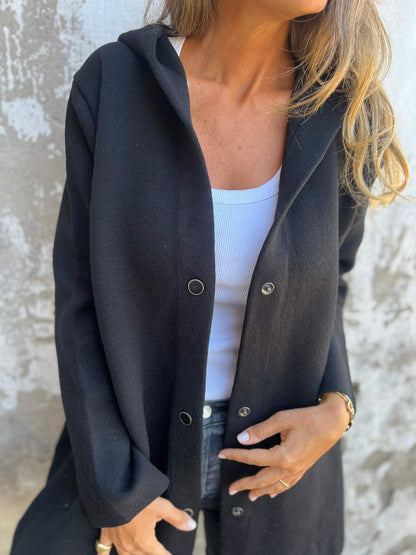 Cari - Casual einreihiger Blazer mit Kapuze 6