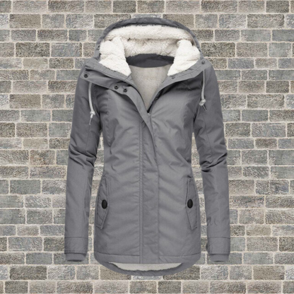 Celine - Neu Plissierter Baumwollmantel mit Kapuze aus Lambswool 0