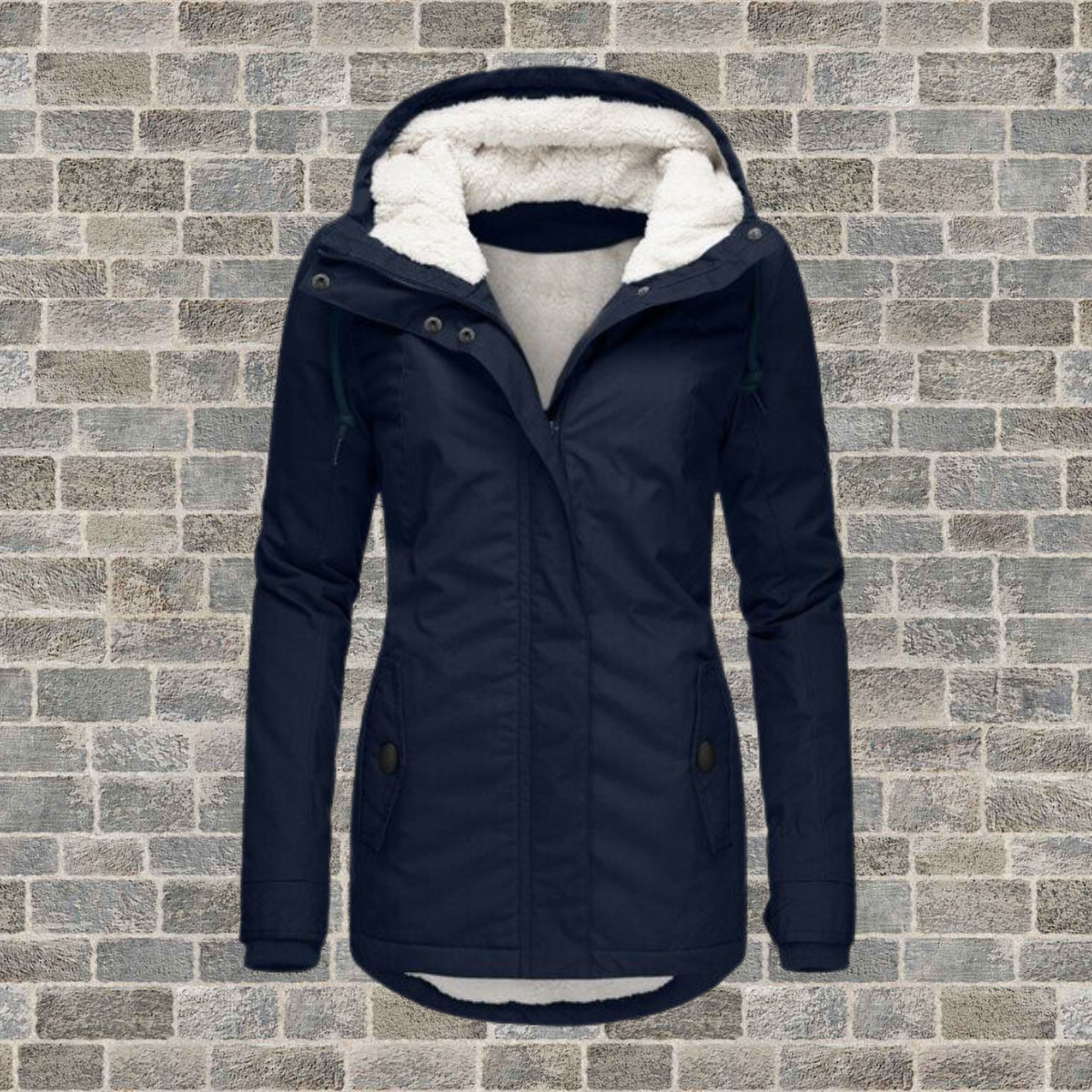 Celine - Neu Plissierter Baumwollmantel mit Kapuze aus Lambswool 1