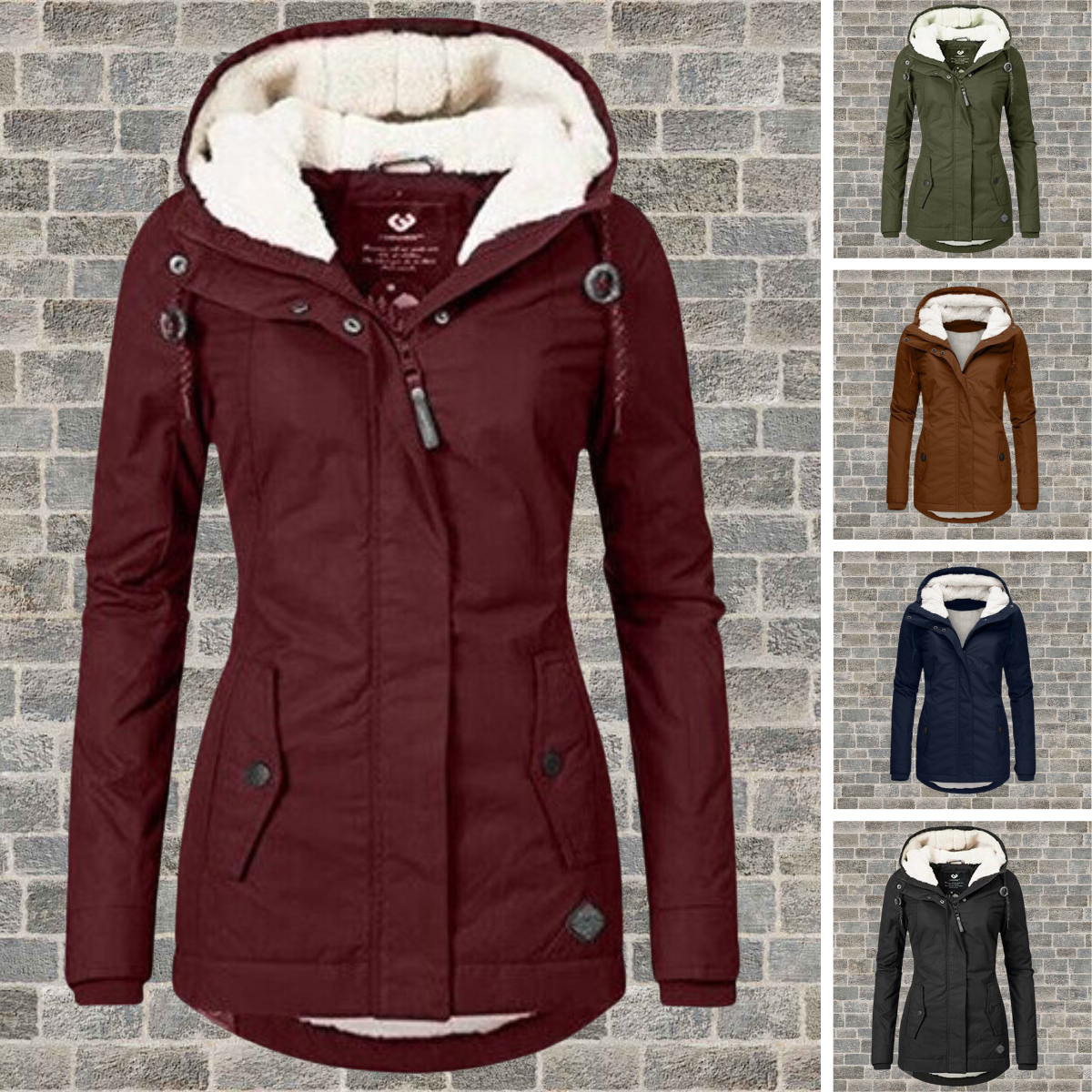 Celine - Neu Plissierter Baumwollmantel mit Kapuze aus Lambswool 6