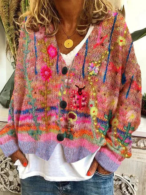 Celine | Bunte & Stilvolle Bedruckte Jacke mit Knöpfen 2