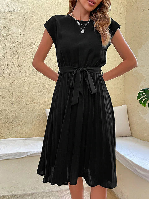 Claire - Kurzärmeliges plissiertes lässiges Minikleid für den Sommer 2024 0