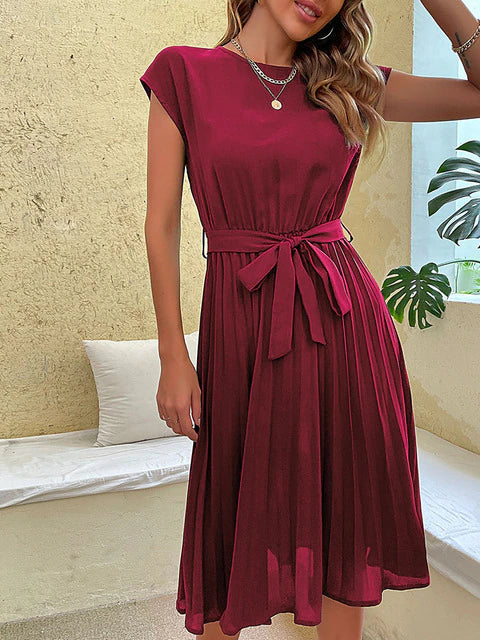Claire - Kurzärmeliges plissiertes lässiges Minikleid für den Sommer 2024 4