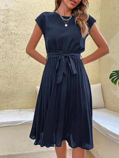 Claire - Kurzärmeliges plissiertes lässiges Minikleid für den Sommer 2024 5