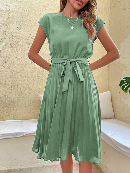 Claire - Kurzärmeliges plissiertes lässiges Minikleid für den Sommer 2024 6