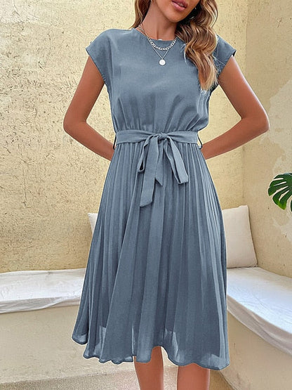 Claire - Kurzärmeliges plissiertes lässiges Minikleid für den Sommer 2024 8