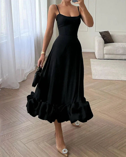 Claudi - Elegantes Midikleid - Schick - Luxe Materialen - Ideal für Partys für Damen 0