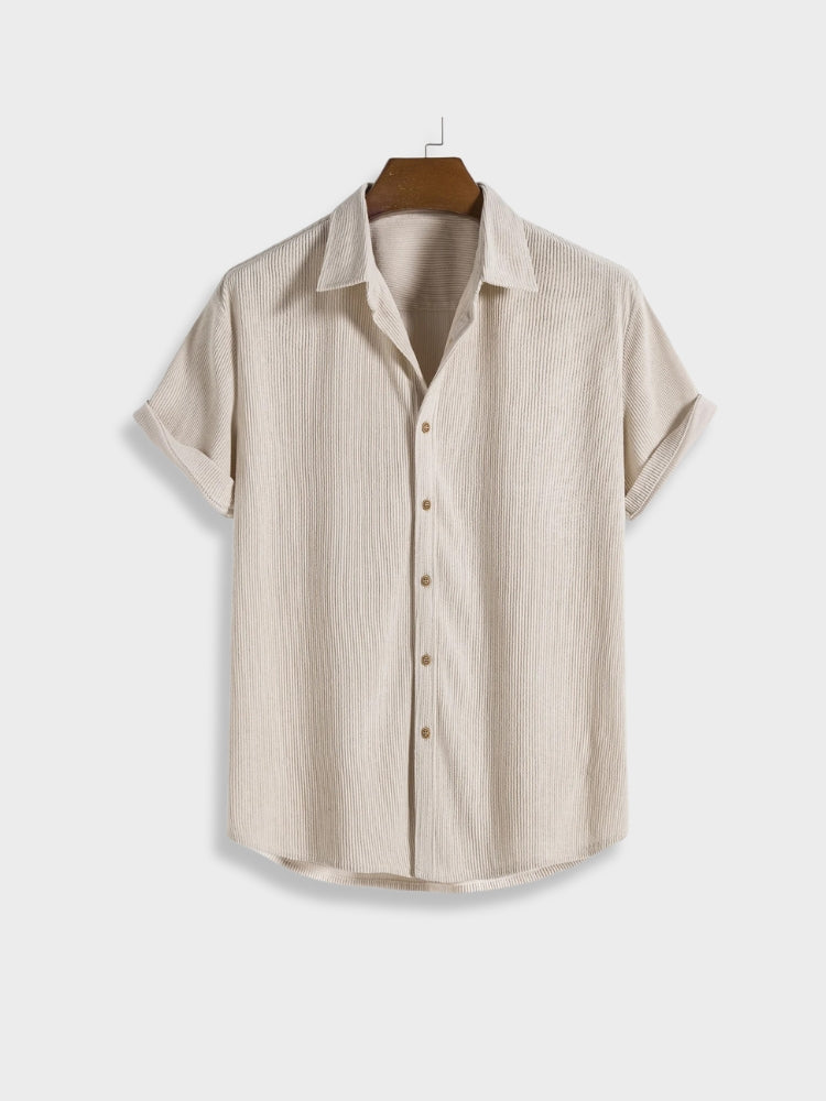 Corduroy kurze Hose + hemd kurzarm herren - Old money style 3
