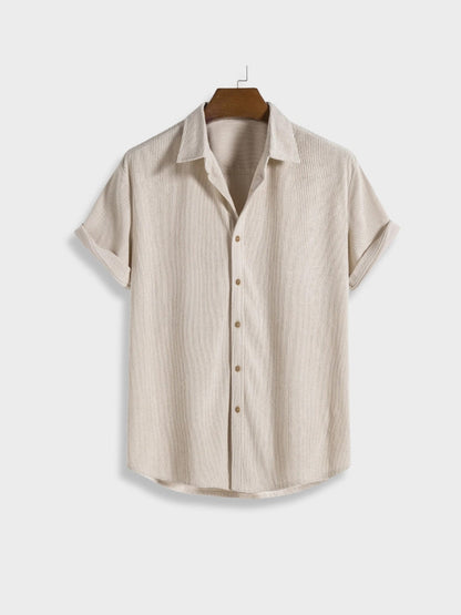 Corduroy kurze Hose + hemd kurzarm herren - Old money style 3