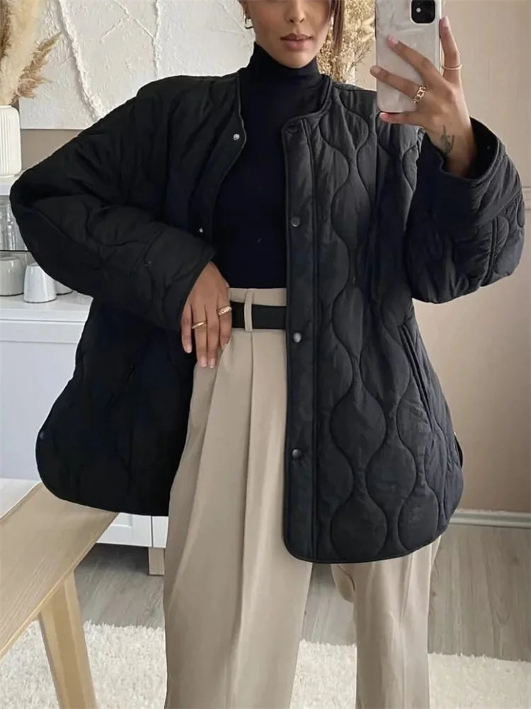 Cori - Gesteppte Oversize-Jacke mit Druckknöpfen 1