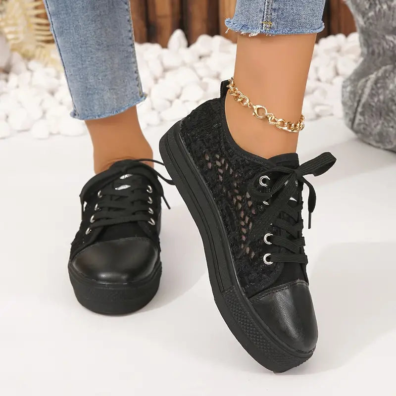 Damen-Spitzen-Plattform-Sneaker 1