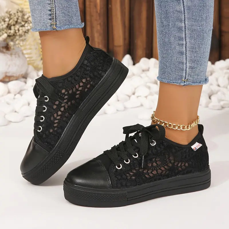 Damen-Spitzen-Plattform-Sneaker 2