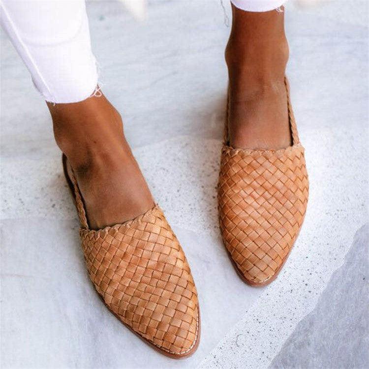Damen Slipper – Handgeflochtene Sommerschuhe mit offenem Fersenbereich 1