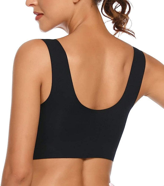 Damen Soft-BH ohne Bügel – Nahtloser Komfort-BH mit Mesh-Einsatz & breiten Trägern für Alltag & Freizeit 1
