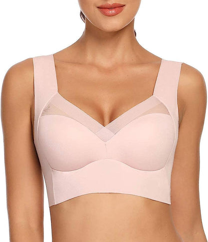 Damen Soft-BH ohne Bügel – Nahtloser Komfort-BH mit Mesh-Einsatz & breiten Trägern für Alltag & Freizeit 2