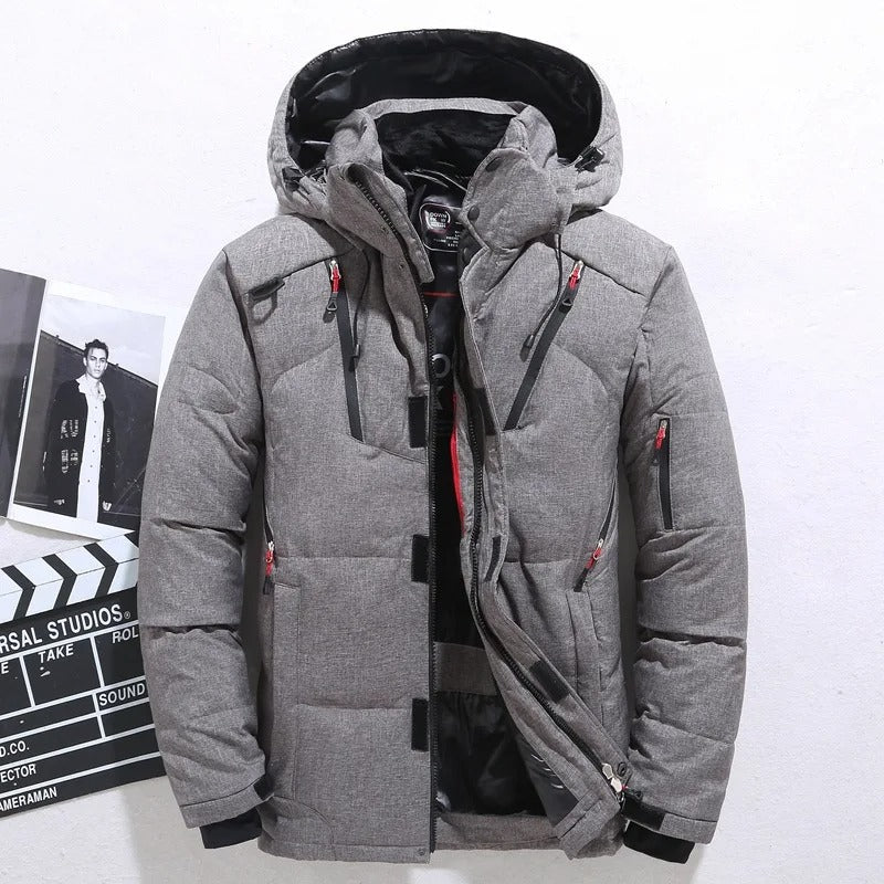 Dicke Warme Winterjacke mit Fell Innenfutter und Kapuze für Herren | Perfekt für Outdoor-Aktivitäten 1