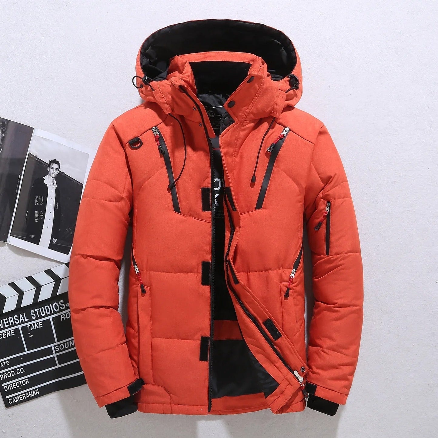 Dicke Warme Winterjacke mit Fell Innenfutter und Kapuze für Herren | Perfekt für Outdoor-Aktivitäten 2
