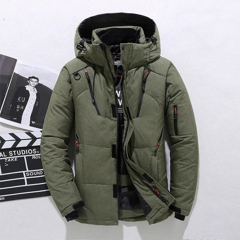 Dicke Warme Winterjacke mit Fell Innenfutter und Kapuze für Herren | Perfekt für Outdoor-Aktivitäten 3