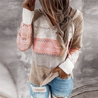 Dottie - Bequemer Patchwork-Pullover mit Kapuze 3