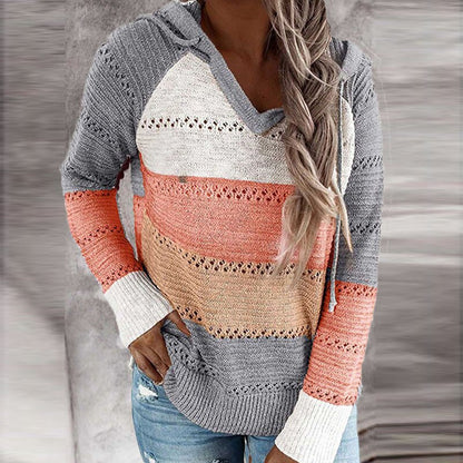 Dottie - Bequemer Patchwork-Pullover mit Kapuze 5