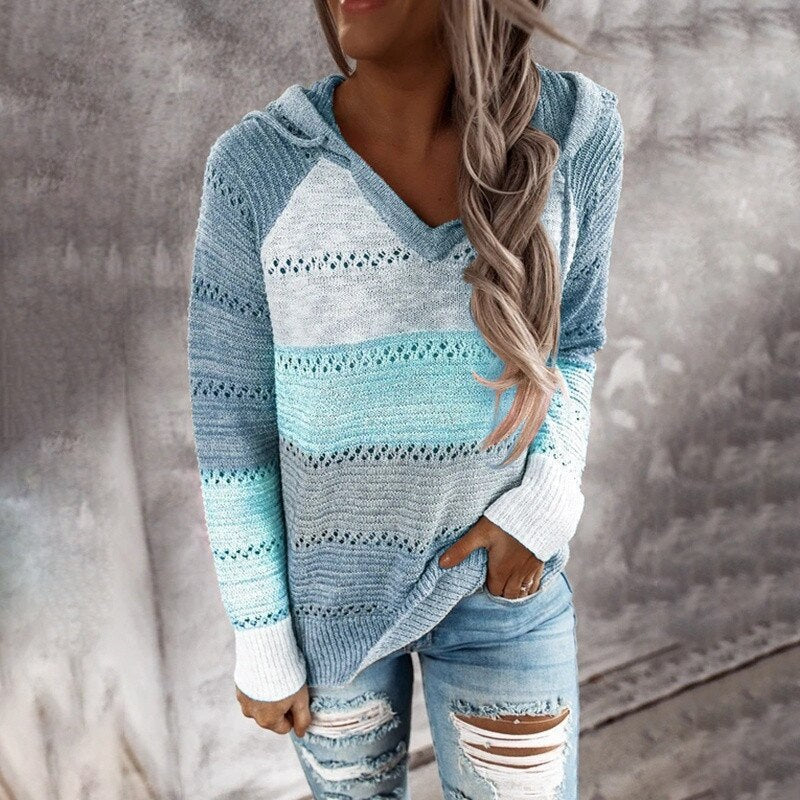 Dottie - Bequemer Patchwork-Pullover mit Kapuze 6