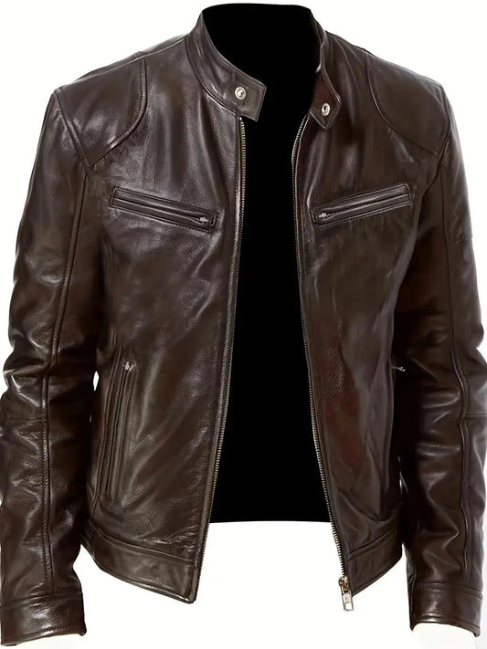 Elegante Lederjacke mit Taschen für Herren | Chic und Perfekt für den Alltag 1