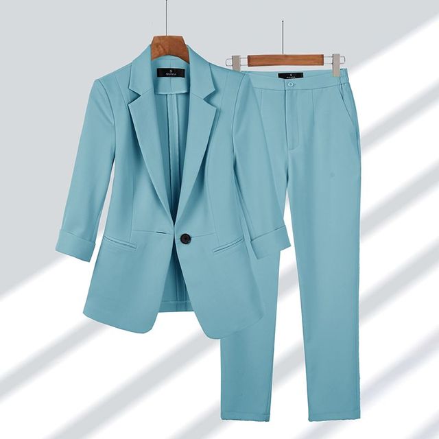 Eleganter Damen Blazer – Taillierter Schnitt mit 3/4-Ärmeln & Ein-Knopf-Verschluss 2