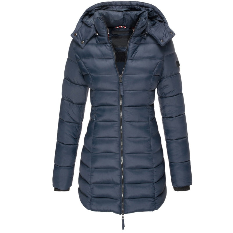 Elisa - Die beste und gemütlichste Daunenjacke mit Kapuze und Reißverschluss 0