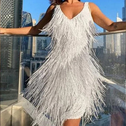 Evelina - Quasten Minikleid - Elegant - Luxuriöse Materialien - Ideal für Partys für Damen 5