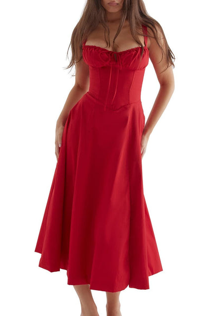 Floral Bustier Midriff Taille Shaper Kleid 12