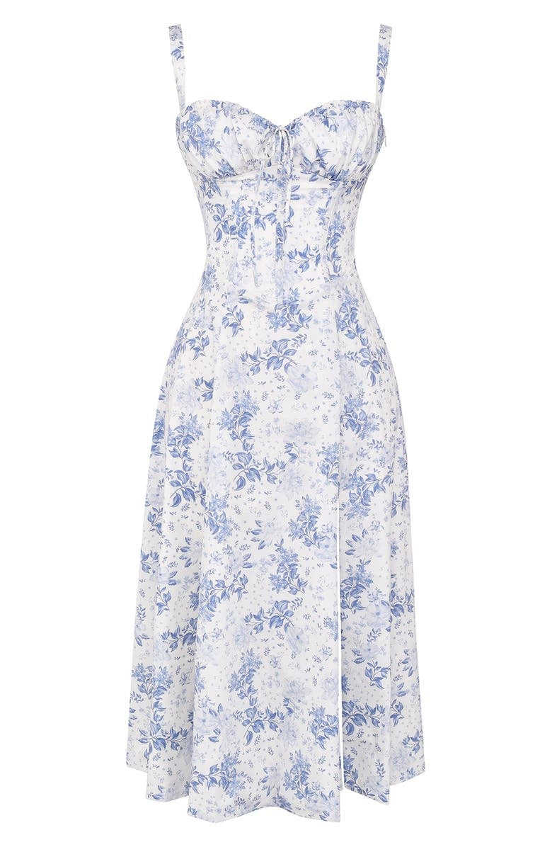 Floral Bustier Midriff Taille Shaper Kleid 4