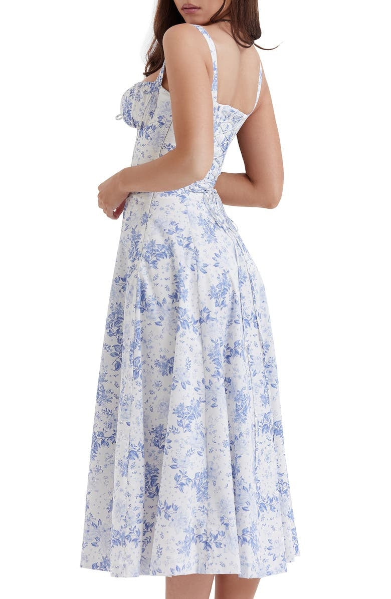 Floral Bustier Midriff Taille Shaper Kleid 7