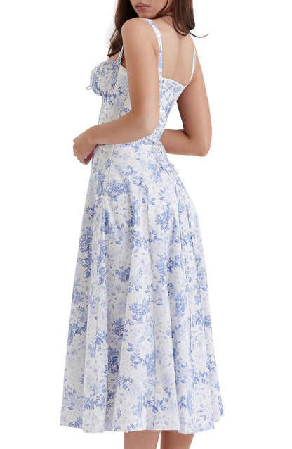 Floral Bustier Midriff Taille Shaper Kleid 7
