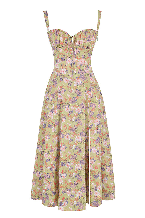 Floral Bustier Midriff Taille Shaper Kleid 8