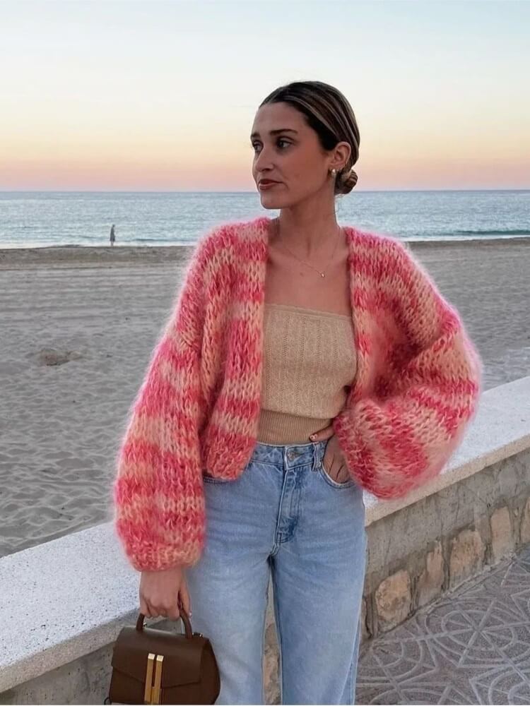 Frances - Gestreifter offener Pullover 3
