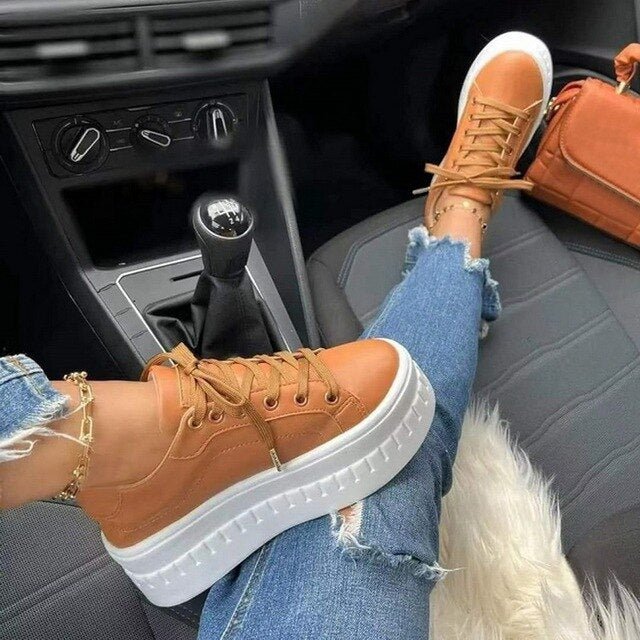 Francine Plateau-Sneaker – Modische & Bequeme Turnschuhe mit dicker Sohle für Streetwear & Alltag 0