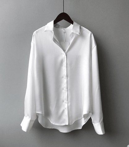 Geknöpfte Satin-Seidenbluse 5