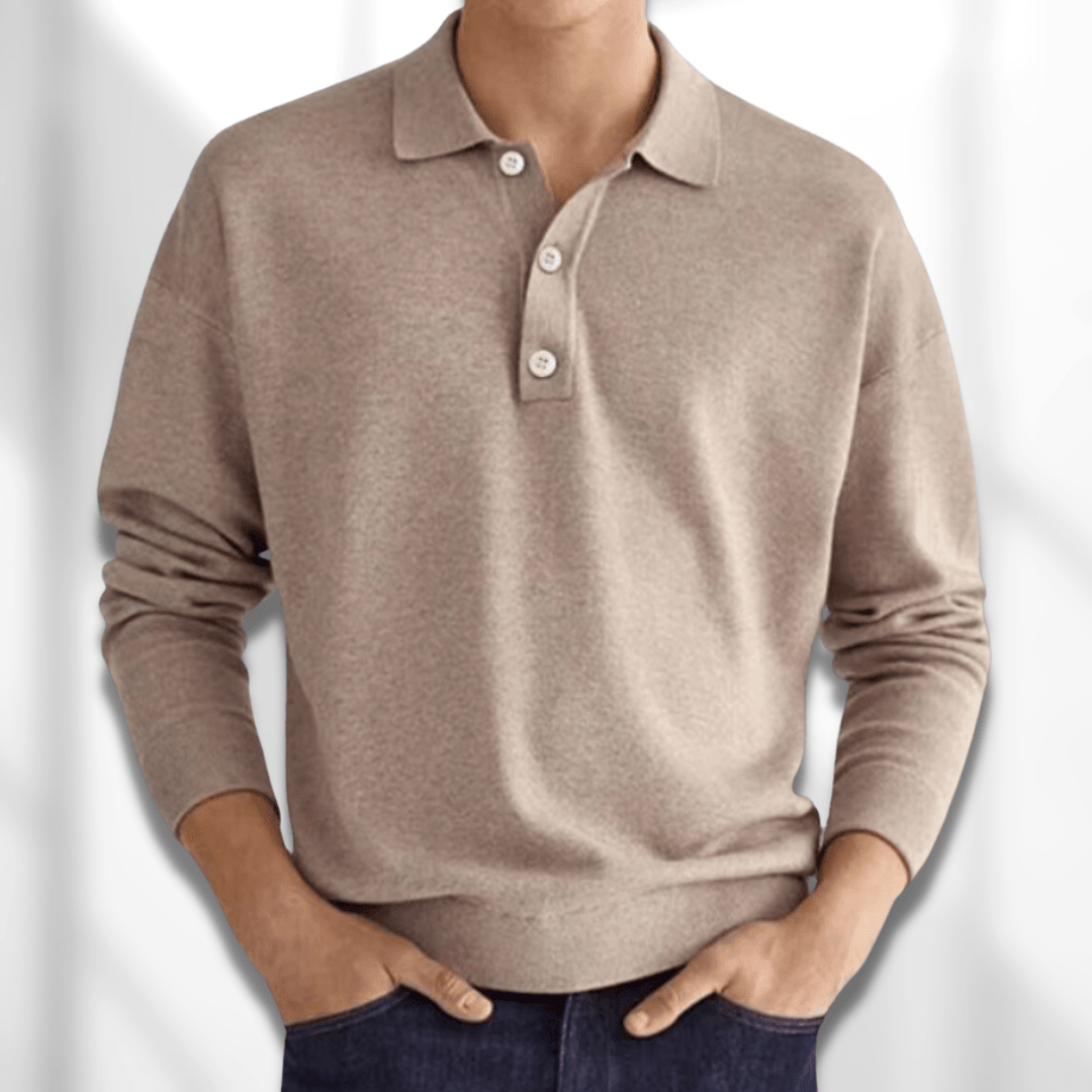 Geoffrey | Klassischer und bequemer langärmeliger Herren-Polopullover 0