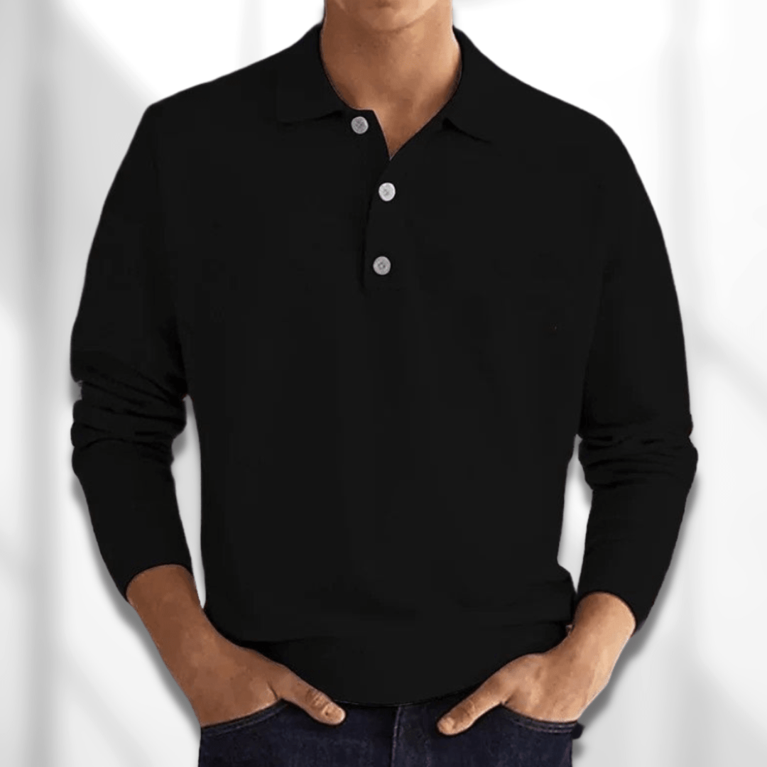 Geoffrey | Klassischer und bequemer langärmeliger Herren-Polopullover 1