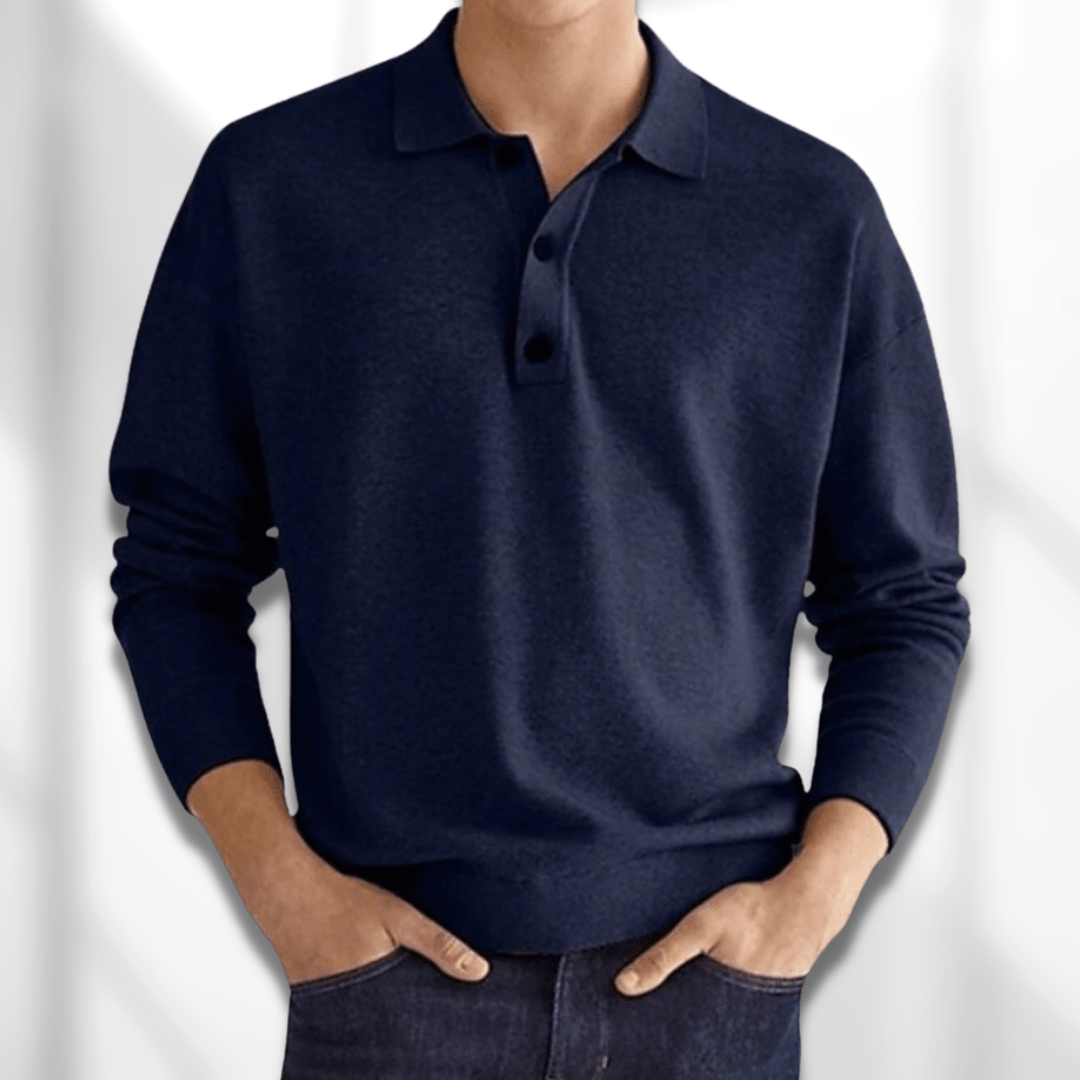 Geoffrey | Klassischer und bequemer langärmeliger Herren-Polopullover 2