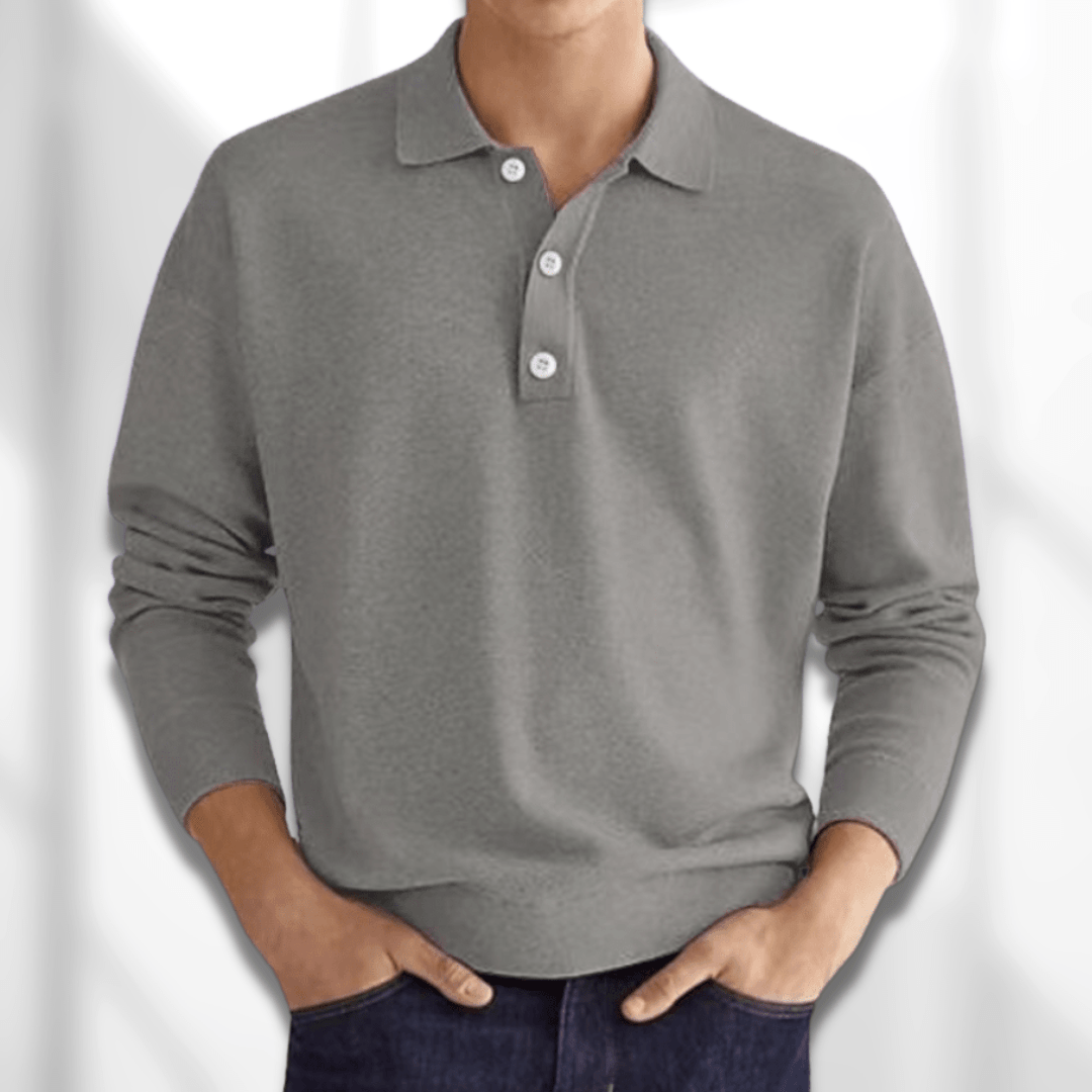 Geoffrey | Klassischer und bequemer langärmeliger Herren-Polopullover 3