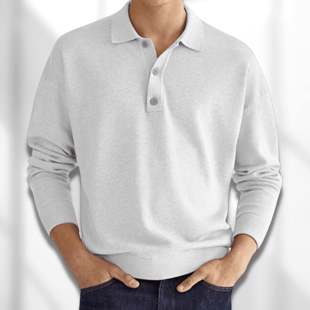 Geoffrey | Klassischer und bequemer langärmeliger Herren-Polopullover 4