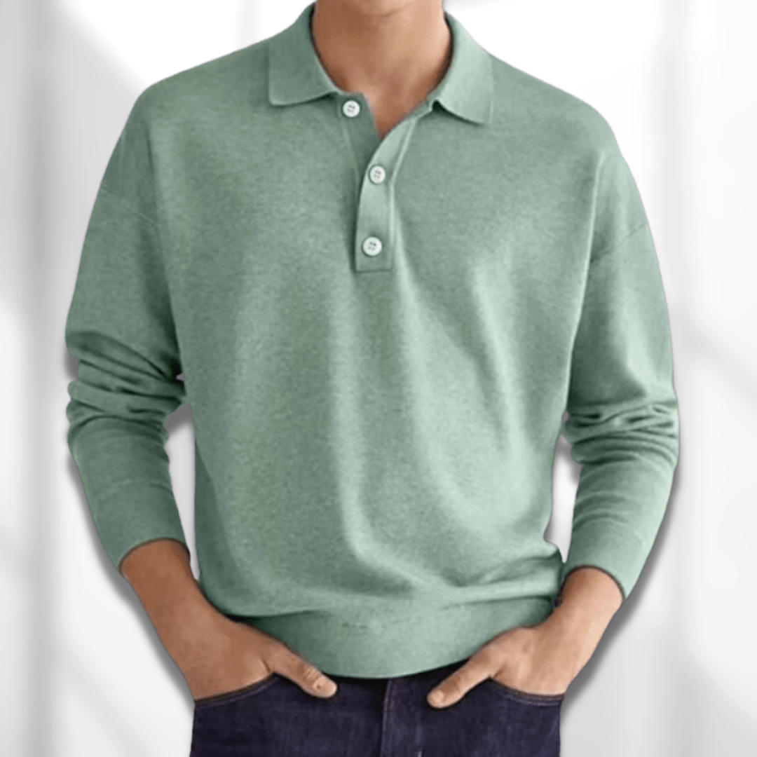 Geoffrey | Klassischer und bequemer langärmeliger Herren-Polopullover 5
