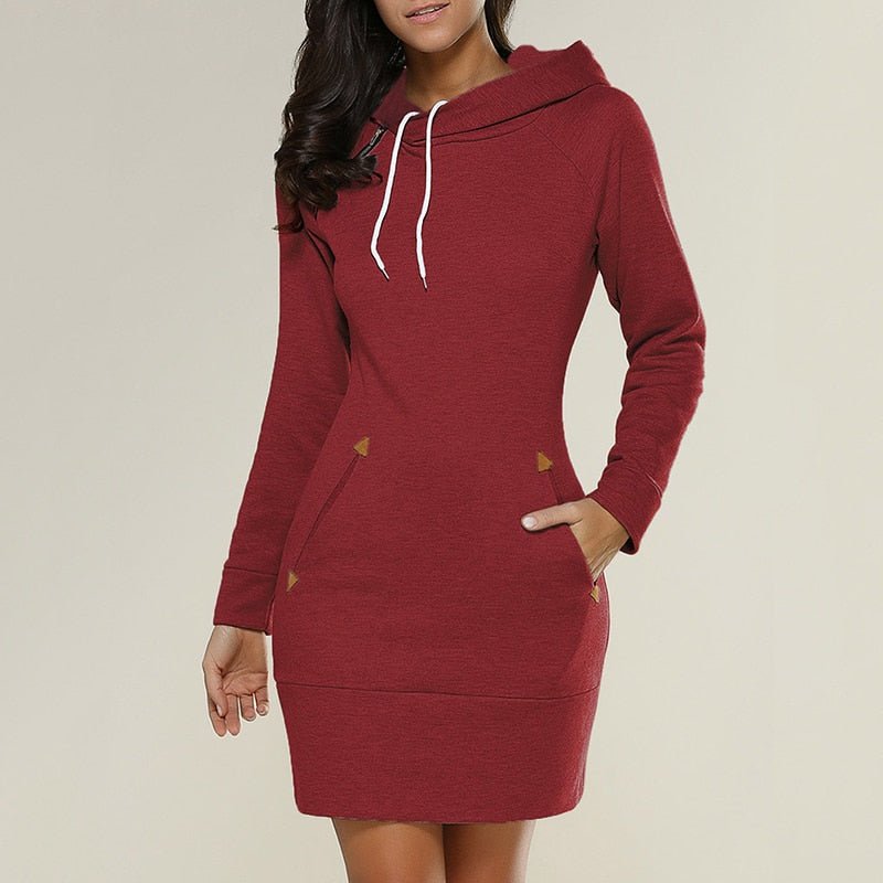 Hagia - Lässiges Hoodie-Kleid über dem Knie 3
