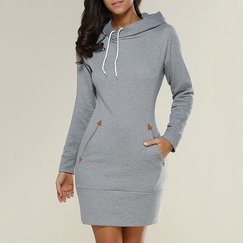Hagia - Lässiges Hoodie-Kleid über dem Knie 4