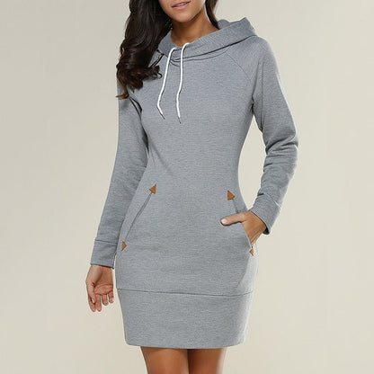 Hagia - Lässiges Hoodie-Kleid über dem Knie 4