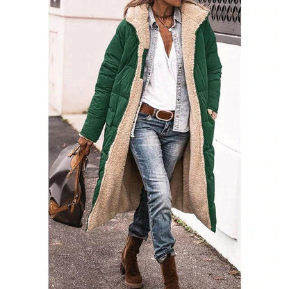 Hazell - Reversible Sherpa Fleece lange Puffermäntel mit Kapuze Oberbekleidung 4
