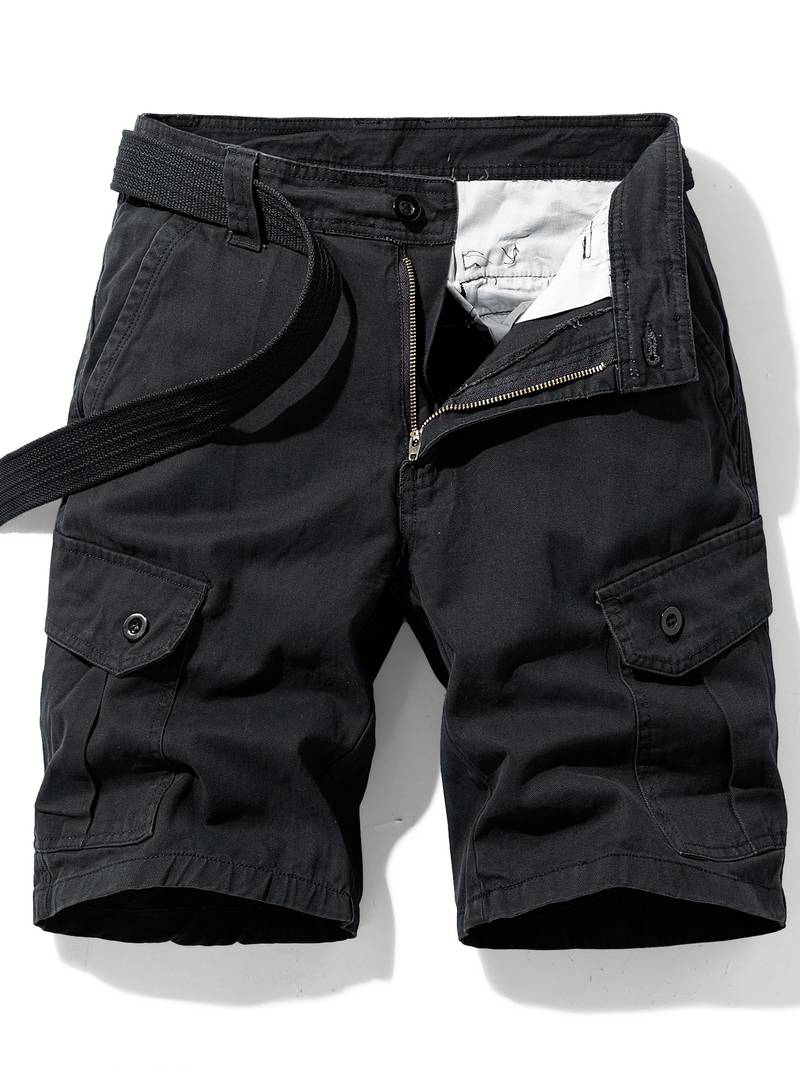 Herren Cargo Shorts mit Gürtel – Funktionale Freizeithose mit Seitentaschen & Reißverschluss für Sommer & Outdoor 6